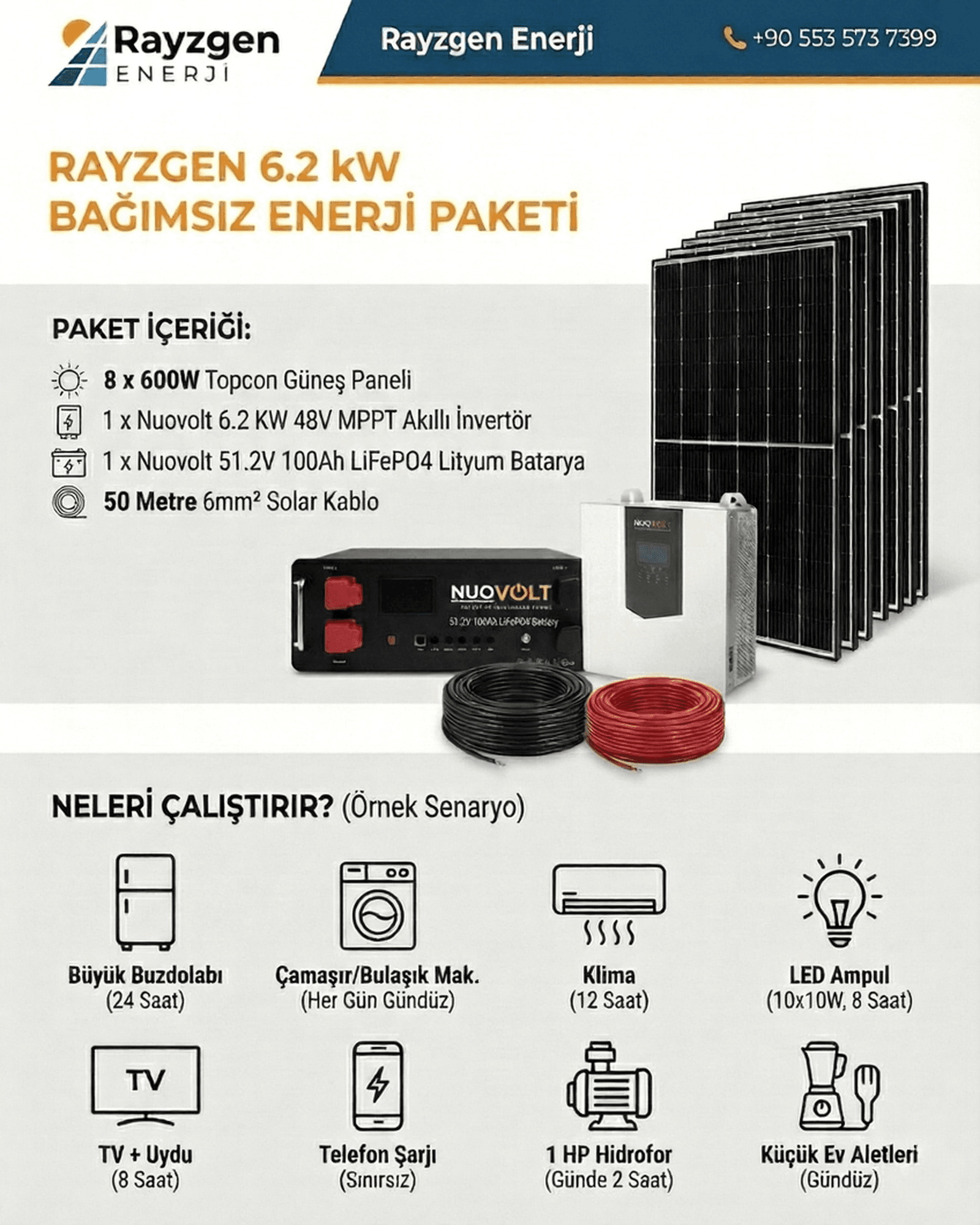 Rayzgen 6.2kW Akıllı Enerji Paketi